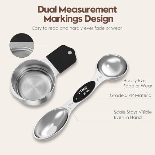 Magnetic Measuring Cups and Spoons Set (Black)