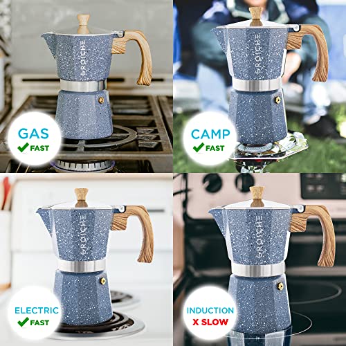 Milano Stovetop Espresso Maker Moka Pot 9espresso Cup 15.2oz Indigo (9 espresso cups / Indigo)