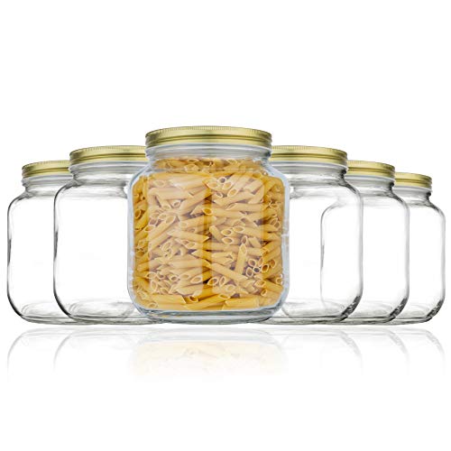 Half Gallon Mason Jar Wide Mouth with Airtight Metal Lid