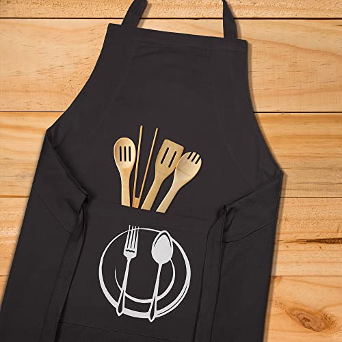 Unisex Apron with Printed Pockets Heavier Quality Everyday Use Over Sized 24 by 36 inches