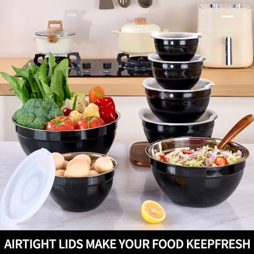 Gold Mixing Bowls with Lids Set of 7