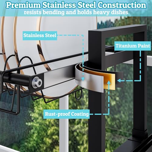 Over the Sink Dish Drying Drainer Rack (Black / 1-Tier Low Profile — Black)
