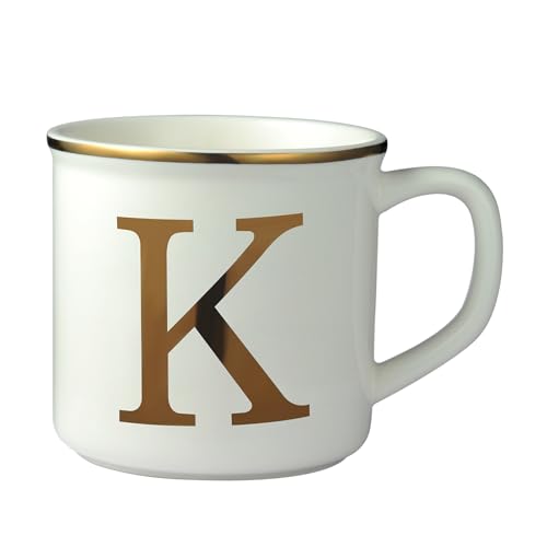 16 oz White Ceramic Coffee Mug with Initial Letters