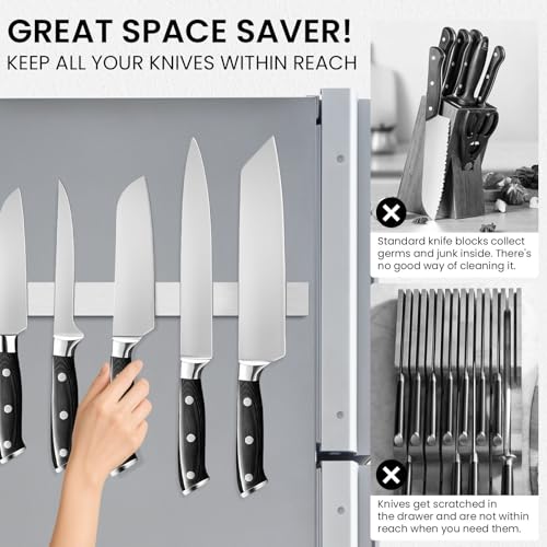 2 Pack 12 Inch Magnetic Knife Strips (12 Inch / Silver 2 Pack)