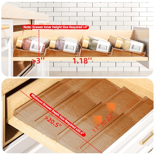 Expandable Clear Spice Drawer Organizer 8P & 4P