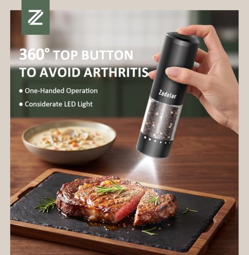 Electric Rechargeable Salt and Pepper Grinder Set