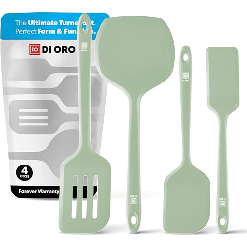 DI ORO Silicone Turner Spatula Set (Sage)
