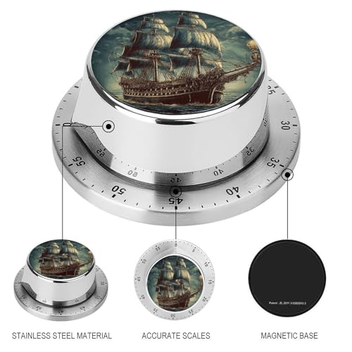 Vintage Sailing Stainless Steel Vintage Kitchen Timer
