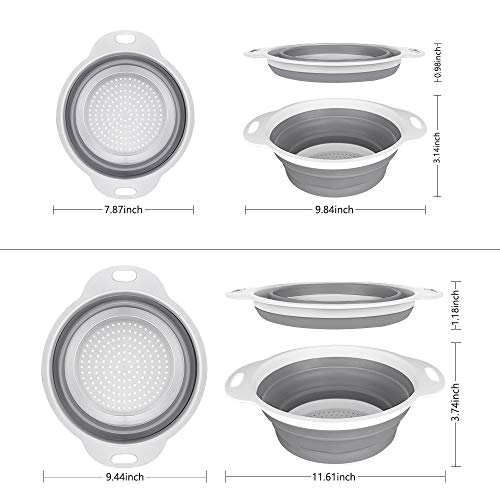 Collapsible Colander and Strainer Set of 3