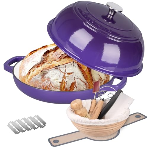Enameled Cast Iron Dutch Oven Pot with Lid (Purple)