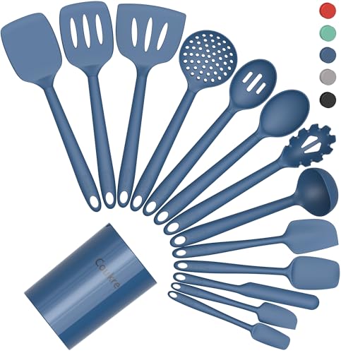 Silicone Kitchen Cooking Utensils Set with Holder