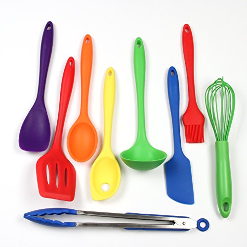 9 Piece Multicolor Premium Silicone Kitchen Tool Set (9 Piece Set / Assorted)