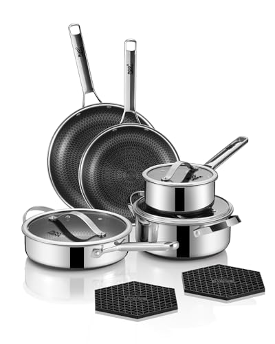 Pots and Pans Set Hybrid Stainless Steel