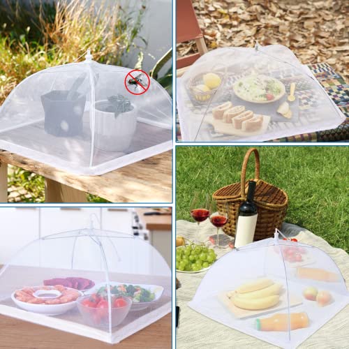 4 Pcs Large and Tall Mesh Food Cover Tent Umbrella Food Screen Covers for Outside Pop