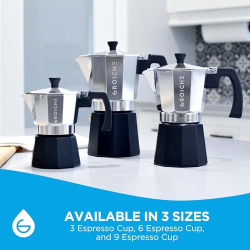 Milano Stovetop Espresso Maker Moka Pot 3 espresso Cup Tuxedo Black (3 espresso cups / Tuxedo, Black)