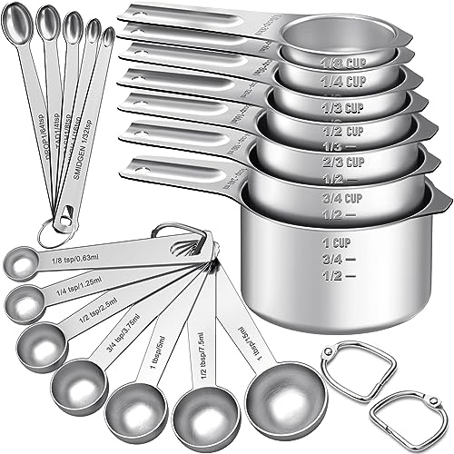 Measuring Cups and Spoons Set (Round Spoons)
