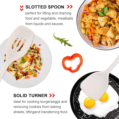 Silicone Kitchen Utensils Set of 4 (Large 4-Piece Set / White)