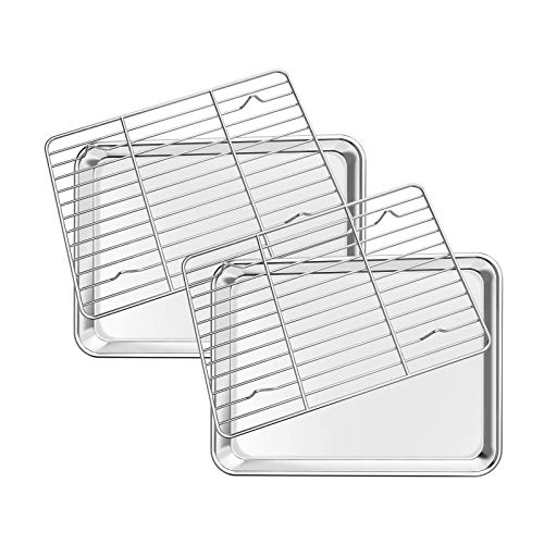Baking Sheet with Rack Set [2 Pans + 2 Racks]