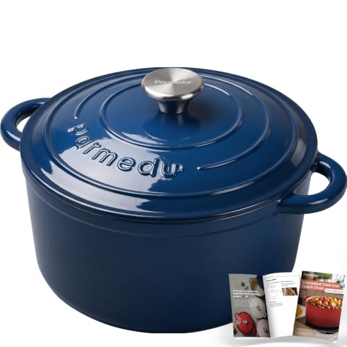 5.5QT Enameled Cast Iron Dutch Oven for Sourdough Bread Indigo Blue (Indigo Blue / 5.5QT)