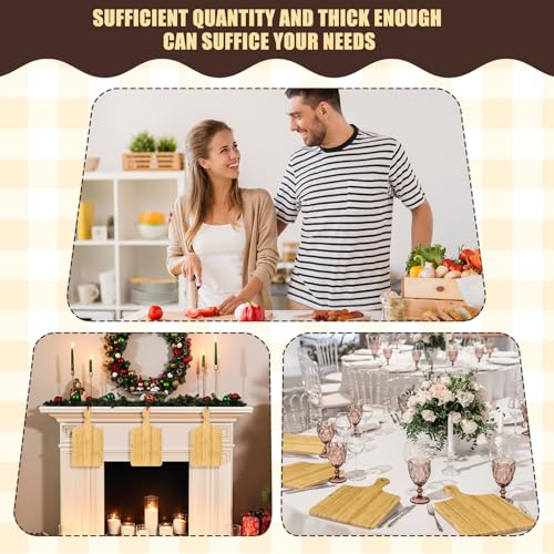 12 Pcs 13 x 7 Inch Bamboo Wood Cutting Board with Handle (13"L x 7"W)