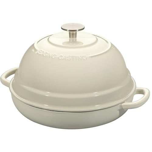 Enameled Cast Iron Dutch Oven Pot with Lid (White)
