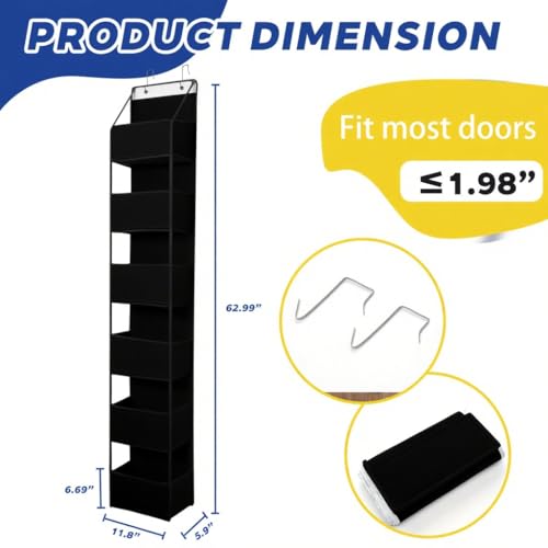 6 Shelf Over The Door Organizer with Transparent Storage Pockets
