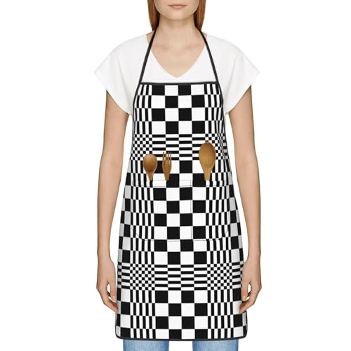 Women Men Bib Aprons Chef Cooking Aprons with Pockets for Kitchen Cooking BBQ Baking Grilling