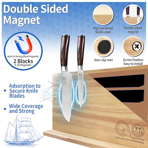 Magnetic Knife Block (light wood color / 15.5*8.7 inch without board)