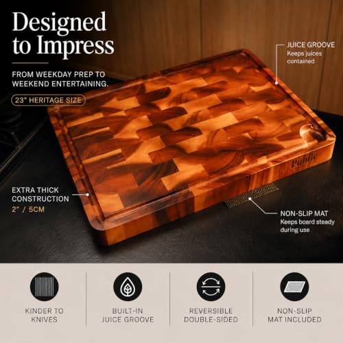 Extra Large End Grain Wood Cutting Board (23.2"L x 17"W)