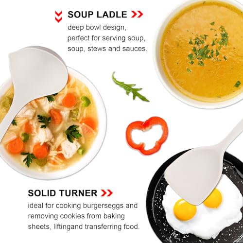 Silicone Cooking Utensils Set 5 Pcs Large Non (Large 5-Piece Set / White)