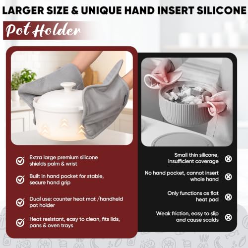 Silicone Oven Mitts and Pot Holders Sets