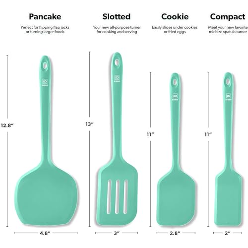 DI ORO Silicone Turner Spatula Set (Mint)