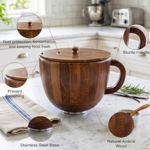 Wood Mixing Bowl Compatible with 4.5