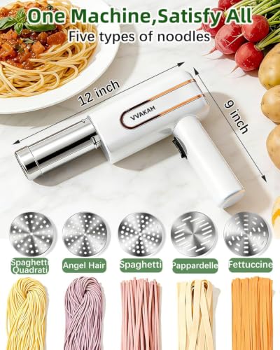 Electric Pasta Maker Machine (White / 5-IN-1)
