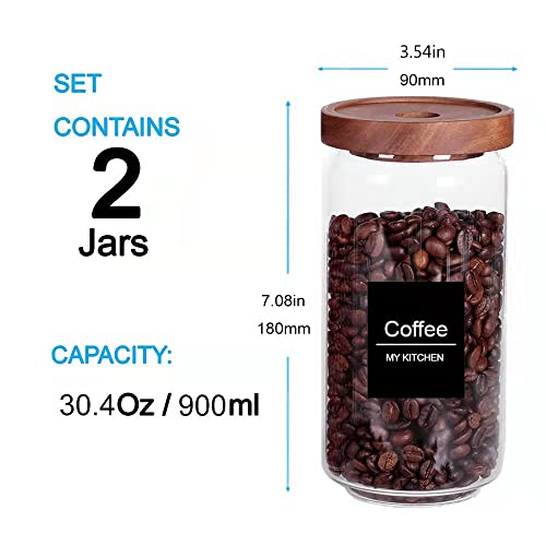 glass jars with acacia lid set