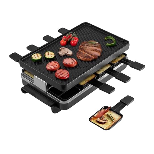 8 Person Classic Raclette with Reversible Cast Iron Grill Plate