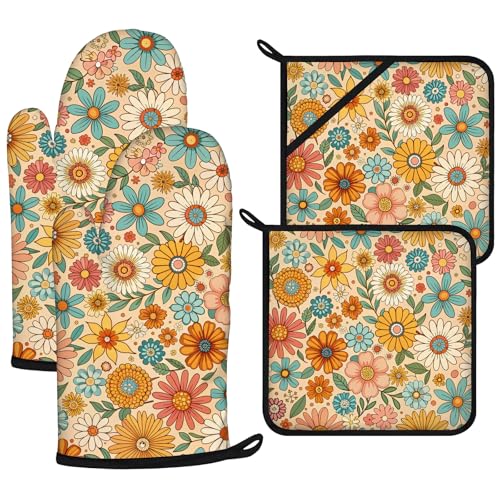 Oven Mitts and Pot Holders Sets 4Pcs