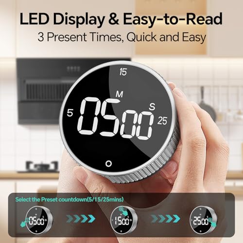 Digital Kitchen Timer with Magnetic (Sliver)