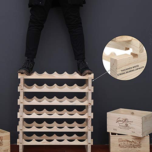 Wine Rack Solid Wood Stackable Storage Wooden Wine Rack Wine Cabinet