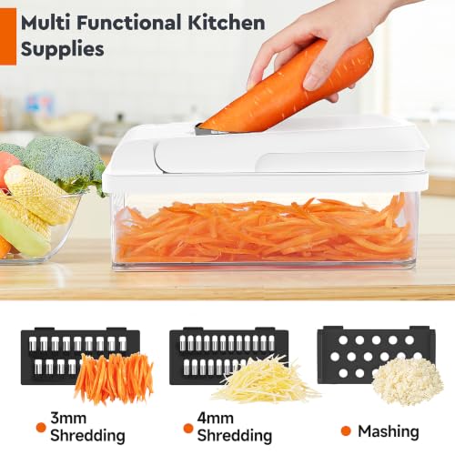 15-in-1 Vegetable Chopper, Food Veggie Chopper With Container (Black / 10 blades)