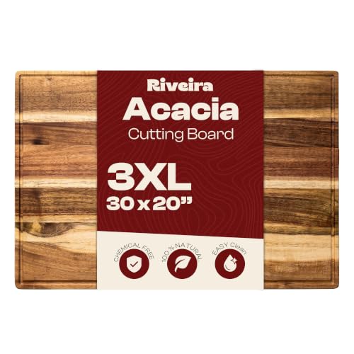 Extra Large Acacia Wood Cutting Board for Kitchen