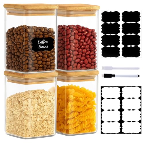 Square Glass Storage Containers with Bamboo Lids