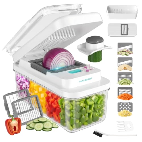 9-in-1 Vegetable Chopper & Mandoline Slicer, 7 Blades, Drain Basket