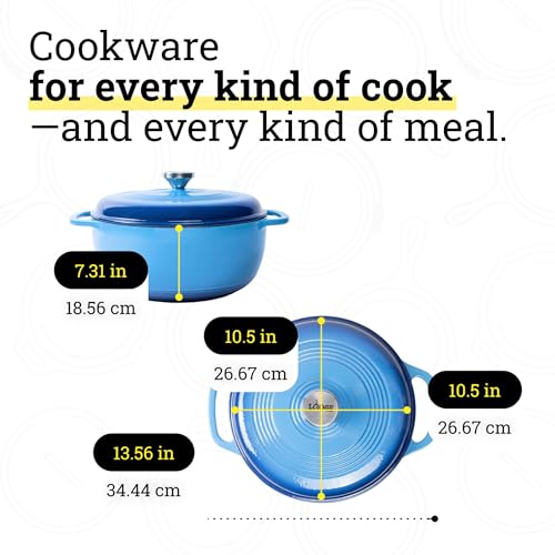 Essential Enamel Cast Iron Dutch Oven (Caribbean Blue)