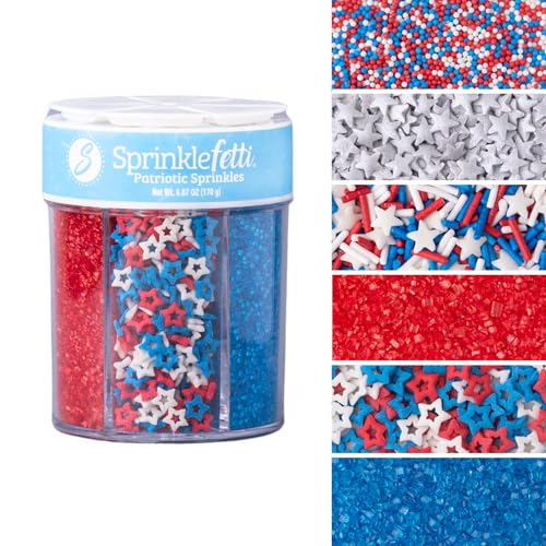 Sprinkles 6 Cell Edible Sprinkle Mix Jimmies Perfect for Cake Decorations Baking Ice Cream Cookies Cupcake Topper
