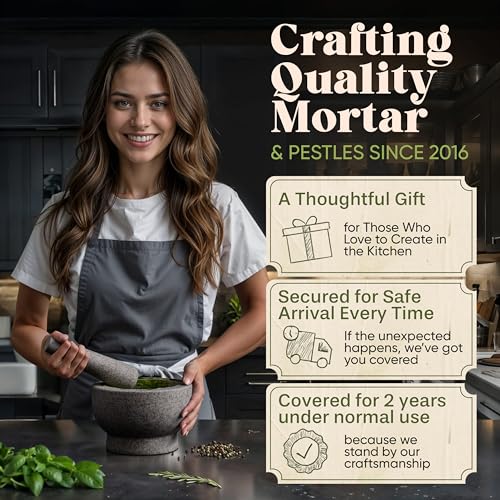 Mortar and Pestle Set (Black / 3.5-Cups)