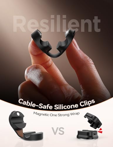 8 Pack Cord Organizer Magnetic Silicone Cable Clips