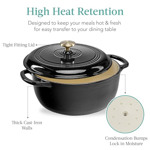 6 Quart Enamel Cast (Black Licorice / 6qt Round)