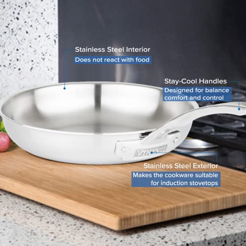 Culinary 3 Ply Stainless Steel Cookware Set with Metal Lids (5 Piece)