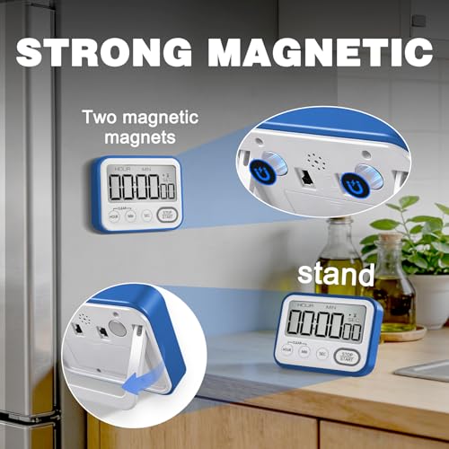 Digital Kitchen Timer Magnetic Loud Alarm (Blue)